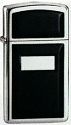 Zippo Slim High Polish Chrome Ultralite Black #1655 Lighter