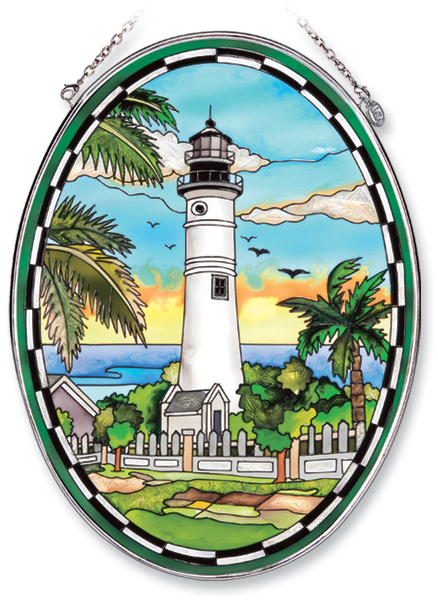 AMIA 7849 Key West Large Oval Stained Glass