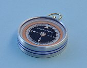 Side View of Stanley London Aluminum Aviator's Luminescent Liquid Damped Pocket Compass