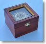 Stanley London Nautical Compass Rose Clock in Wooden Box