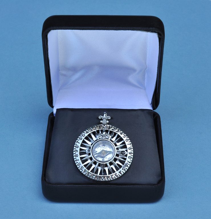 Compass Rose Pendant with Working Compass and Fleur-de-lis Design