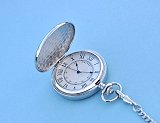 Dalvey Full Hunter Stainless Steel Pocket Watch with Lid Open
