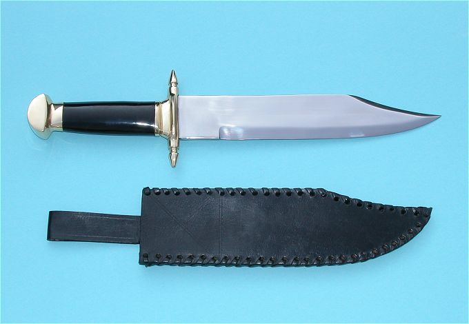 Marine Bowie Knife with Leather Sheath