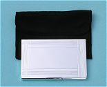 Patterned Silver Card Case with Black Pouch