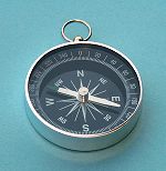 Large Black Open Face Pocket Compass