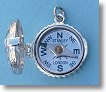 Classic Swirl Design Compass Rose Sterling Silver Compass Locket