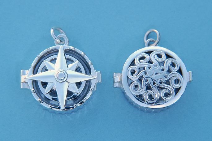 Sterling Silver Compass Locket