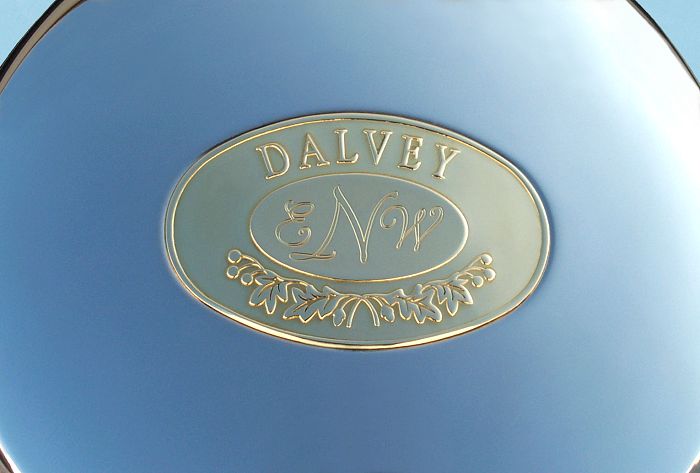 Custom Engraved Monogram on Oval Dalvey Badge