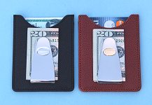 Brown and Black Leather Credit Card Wallets