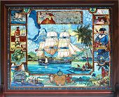 HMS Bounty Large Stained Glass Tableau