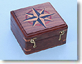 Large Hardwood Case with Hand Inlaid Compass Rose