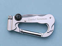 6-in-1 Multi-Function Carabiner Compass with Flashlight and Knife