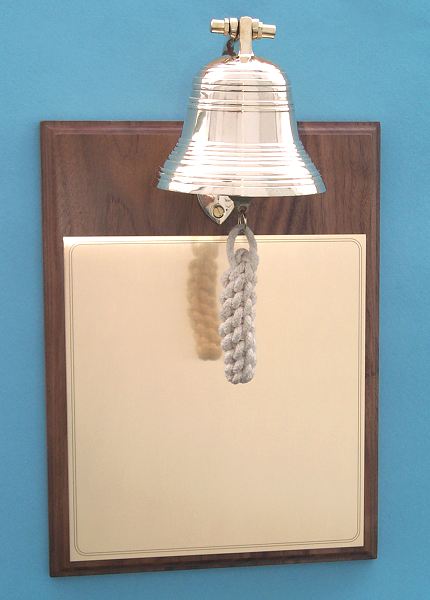 Brass Bell on Walnut Plaque