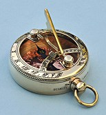 Pocket Sundial Compass with Copper Compass Rose