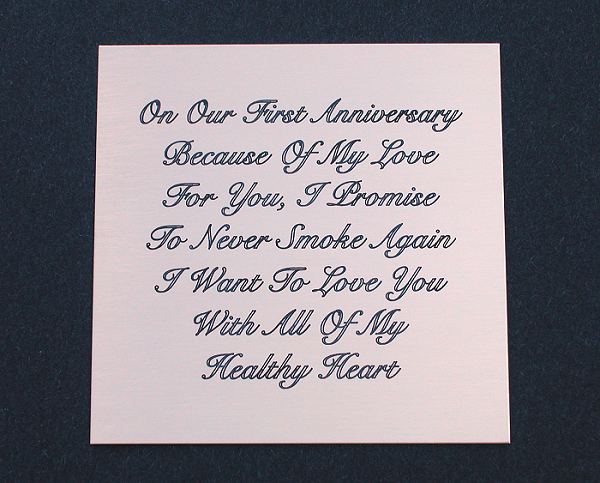 Detail of Custom Engraved Black Oxidized Brass Plaque