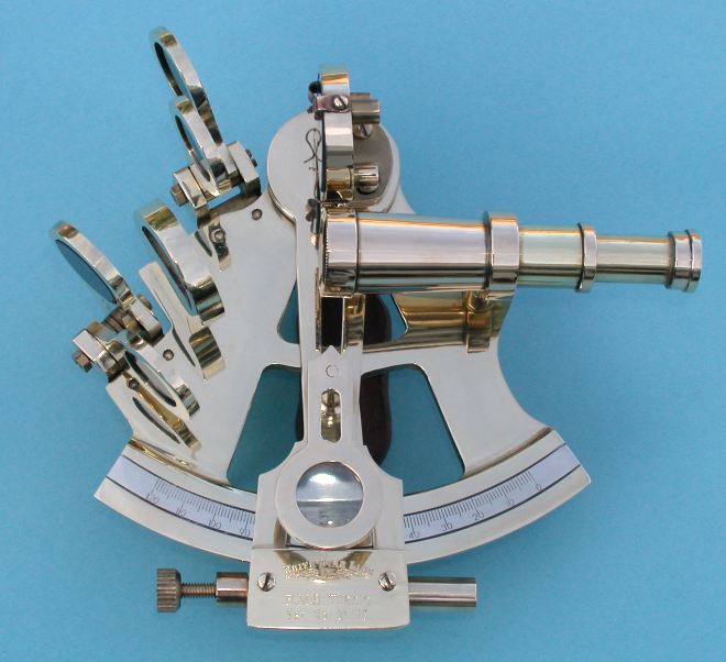 Nautical Replica Sestante In Ottone Massiccio – Titanic Memorabilia – White Star Line – 12,7 Cm